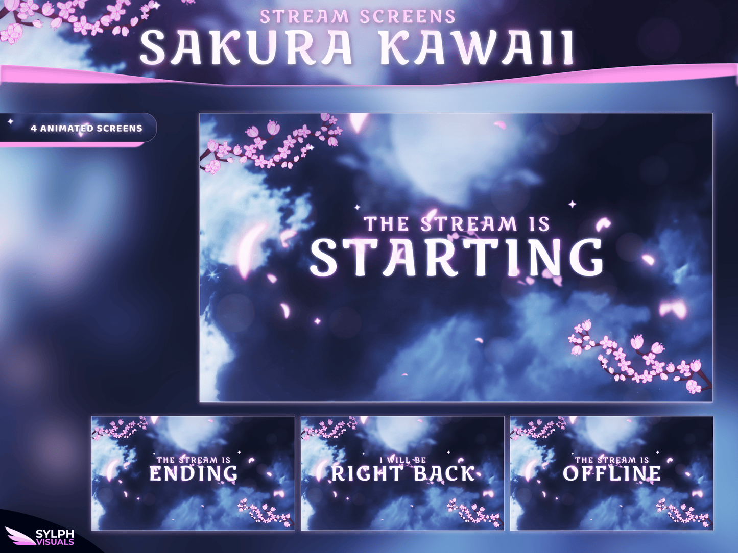 Sakura Kawaii Stream Overlay Package