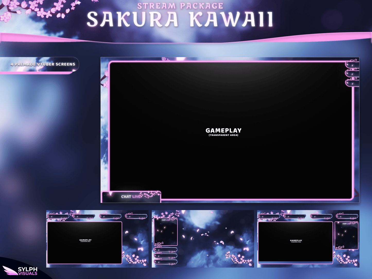 Sakura Kawaii Stream Overlay Package