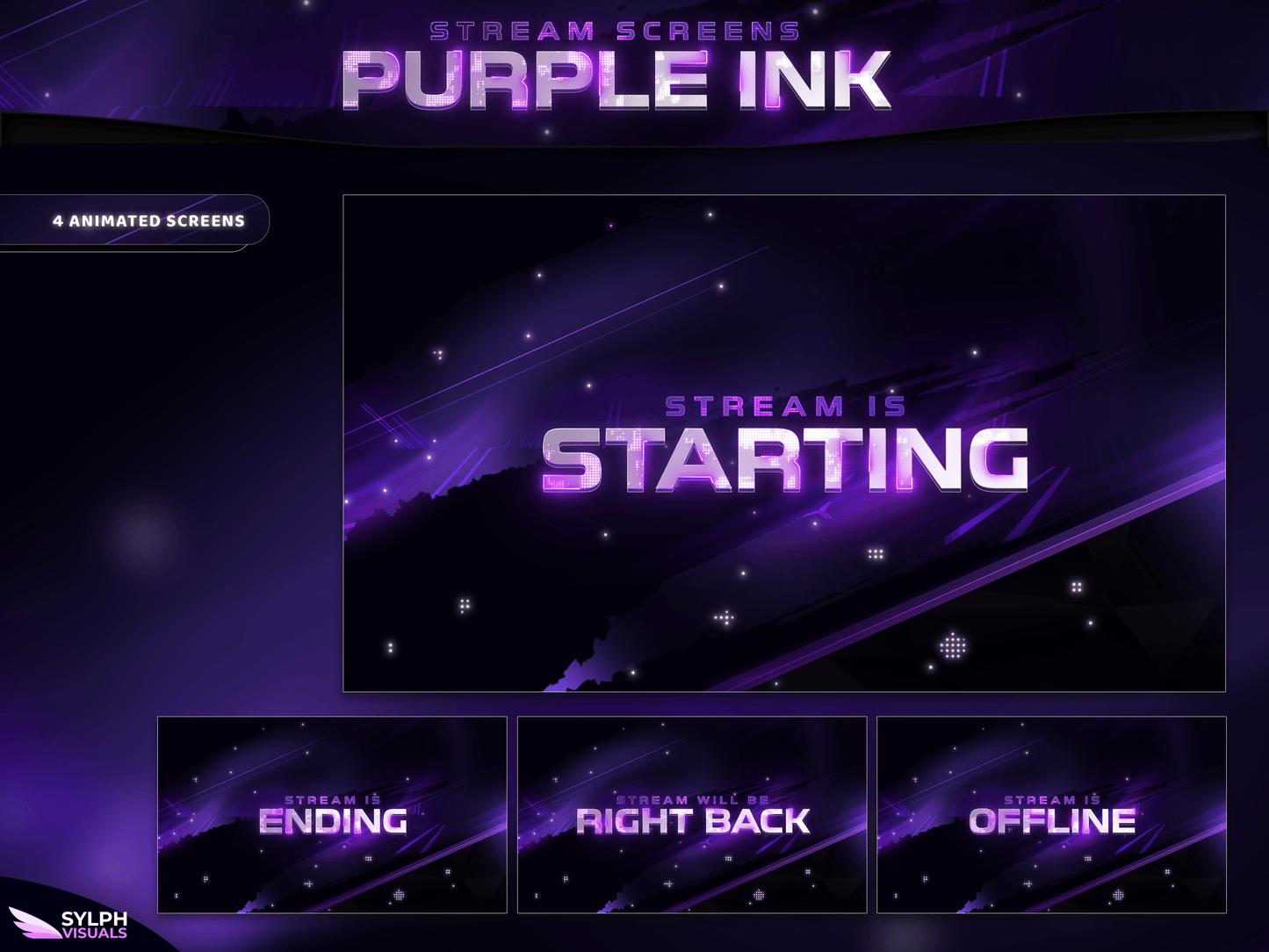 Purple Ink Animated Screens