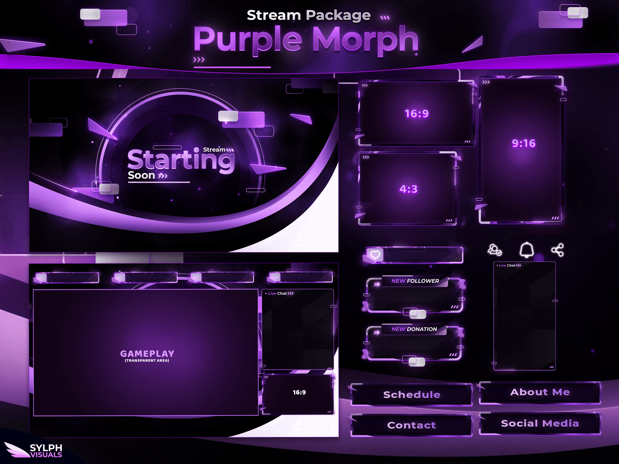 Purple Morph Stream Overlay Package