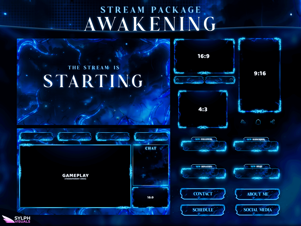 Awakening Stream Package Animated Overlays for OBS