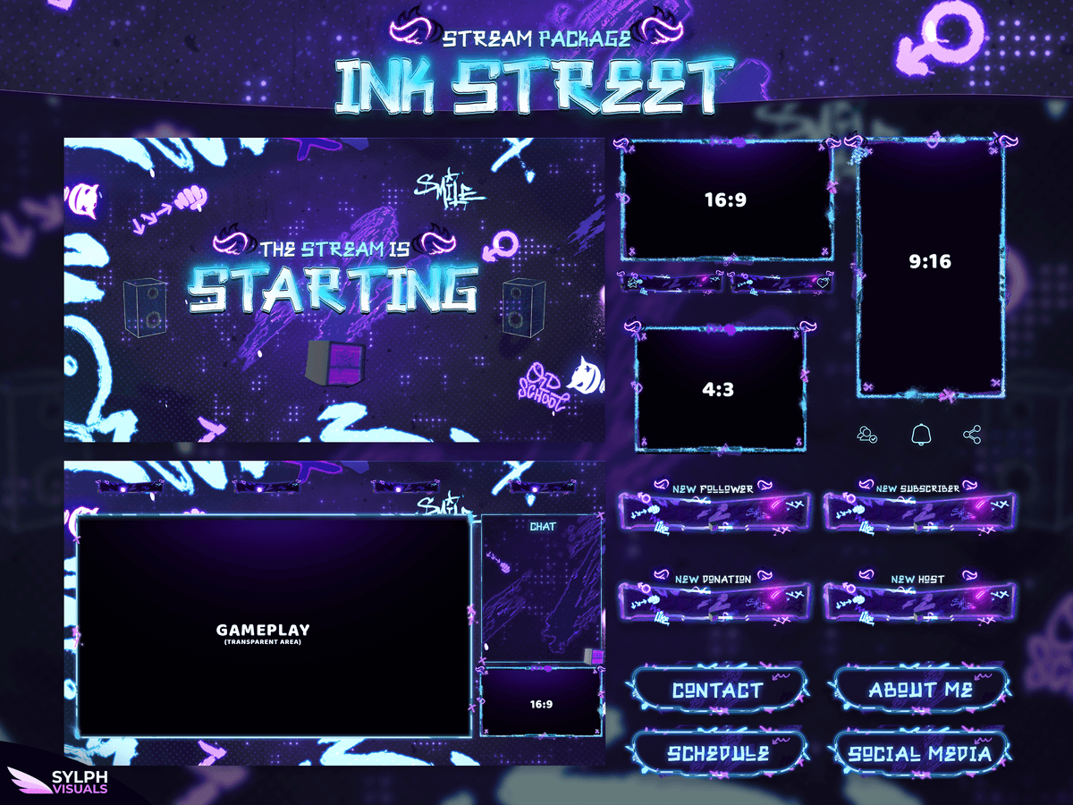Stream Line Ink Ink Street Stream Overlay Package - SylphVisuals