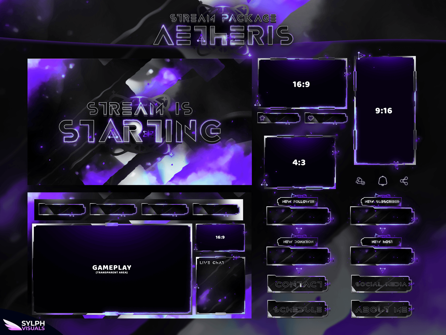 Aetheris Package Animated Overlays for OBS