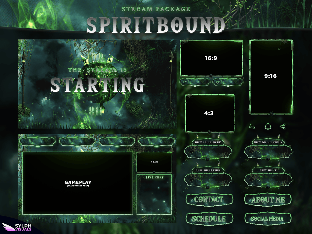 Spiritbound Stream Package Animated Overlays for OBS