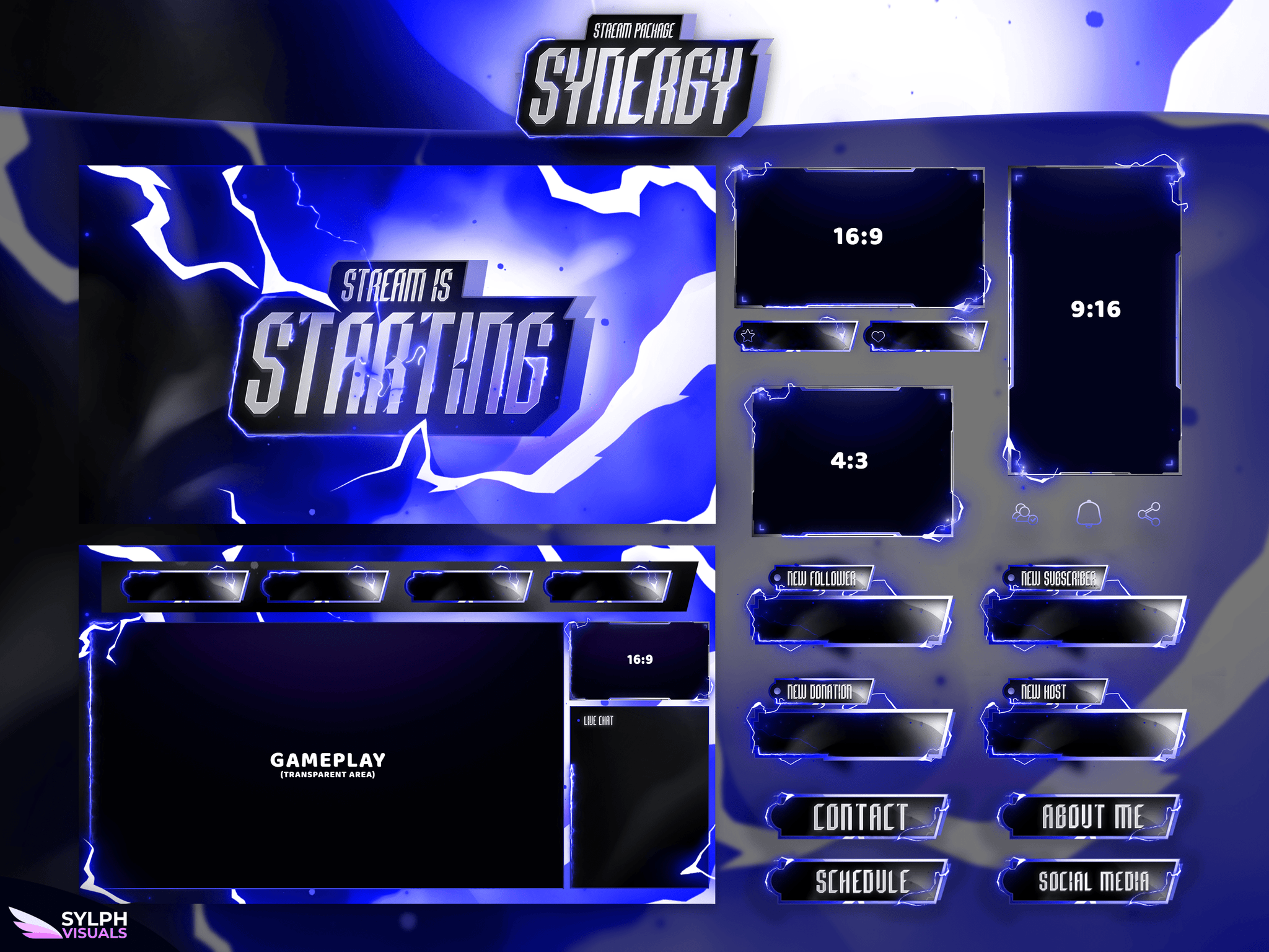 Synergy Stream Overlay Package - SylphVisuals