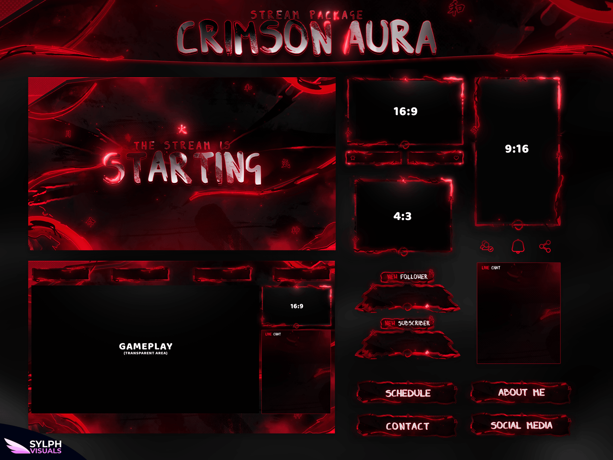 Crimson Aura Stream Overlay Package