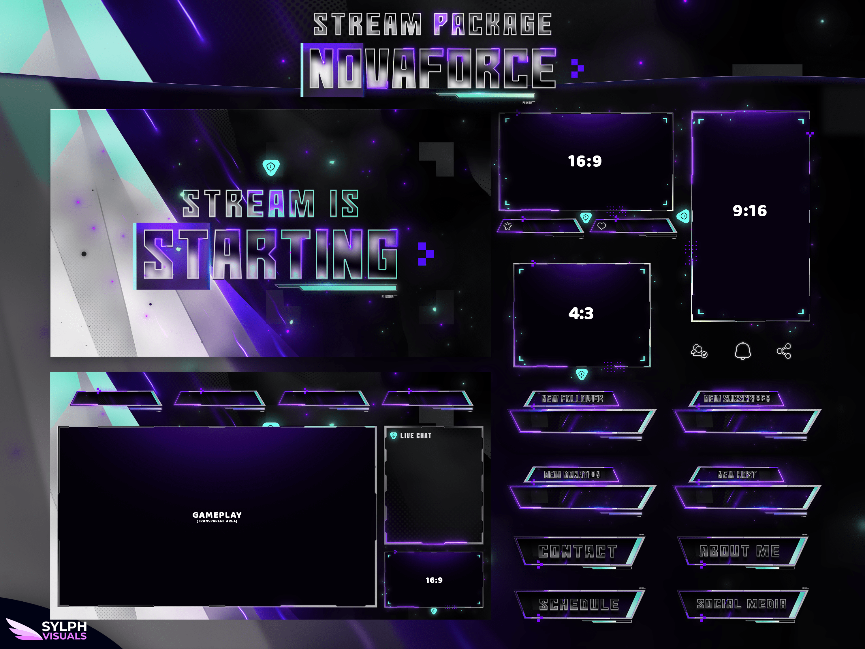 NovaForce Stream Overlay Package - SylphVisuals