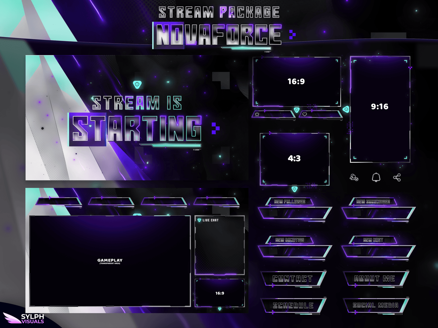 NovaForce Package Animated Overlays for OBS