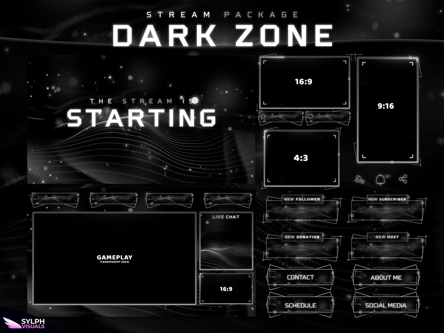Dark Zone Package Animated Overlays for OBS