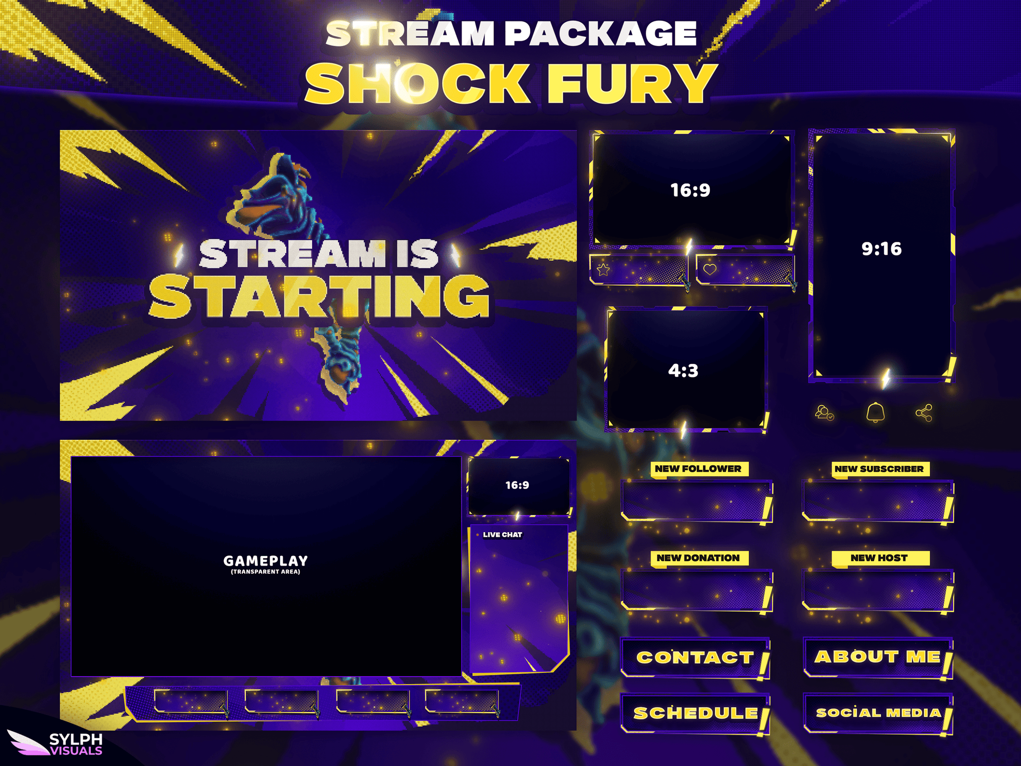 Shock Fury Package Animated Overlays for OBS