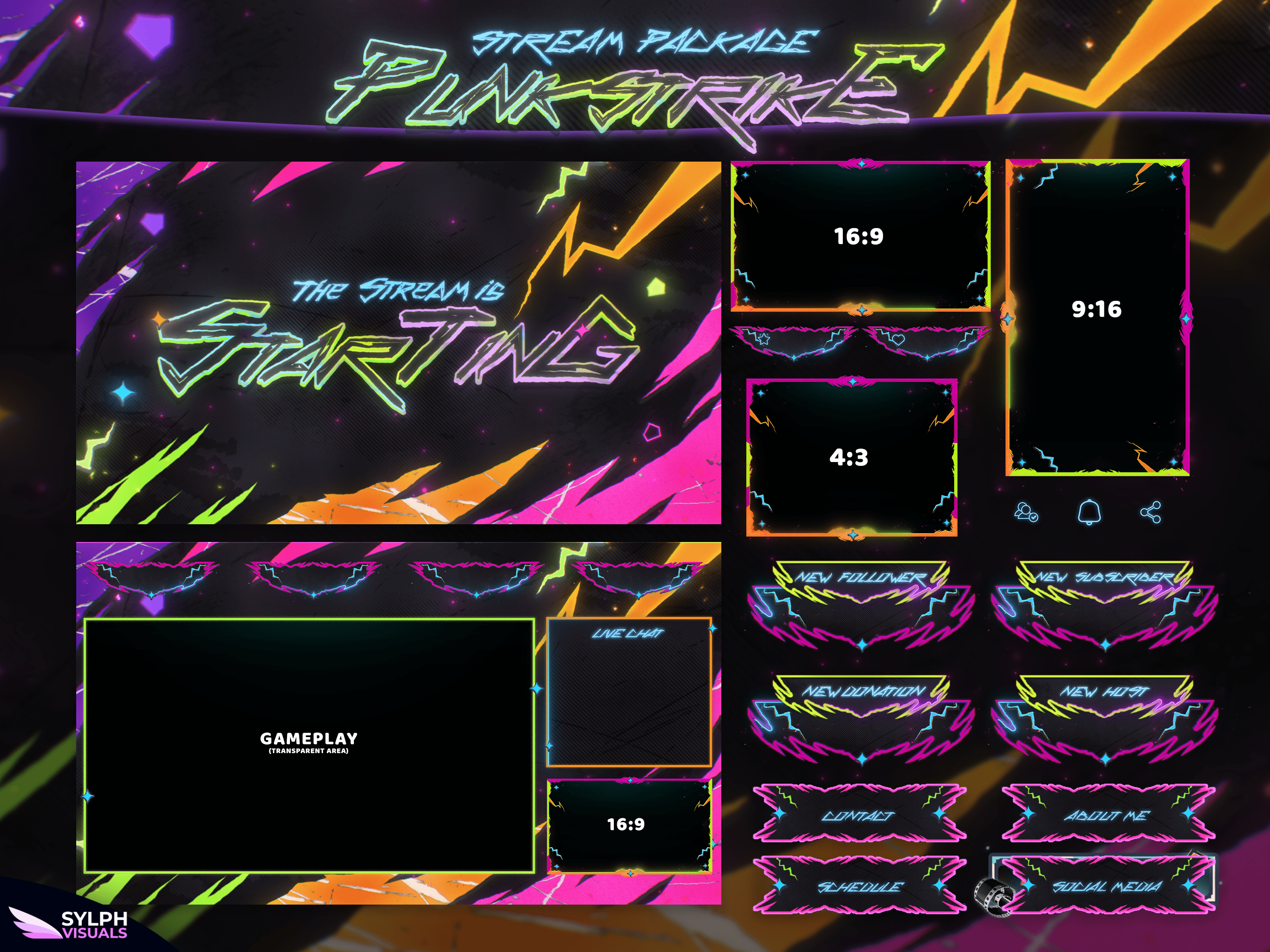 Punkstrike Stream Overlay Package - SylphVisuals