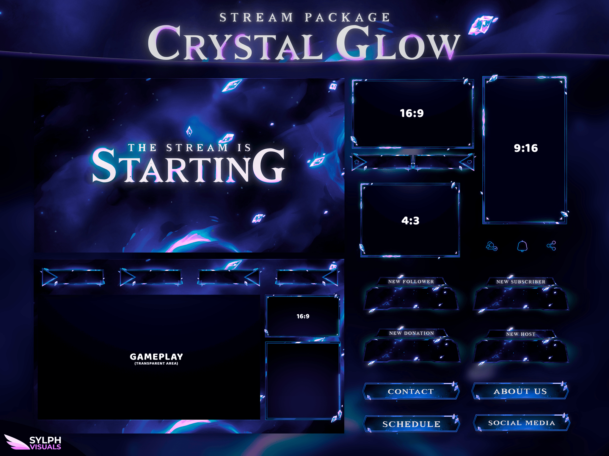 Crystal Glow Stream Overlay Package