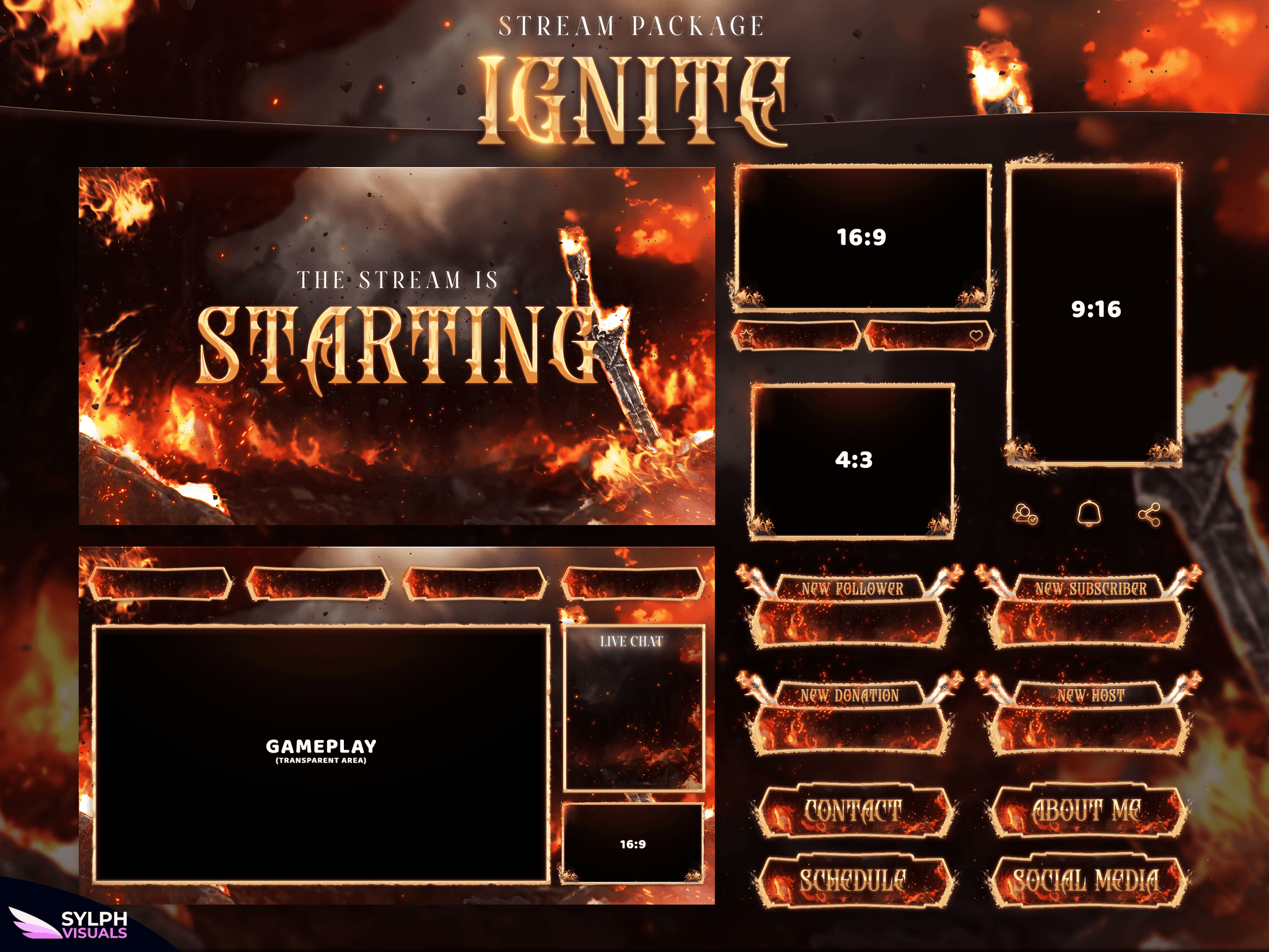 Ignite Package Animated Overlays for OBS