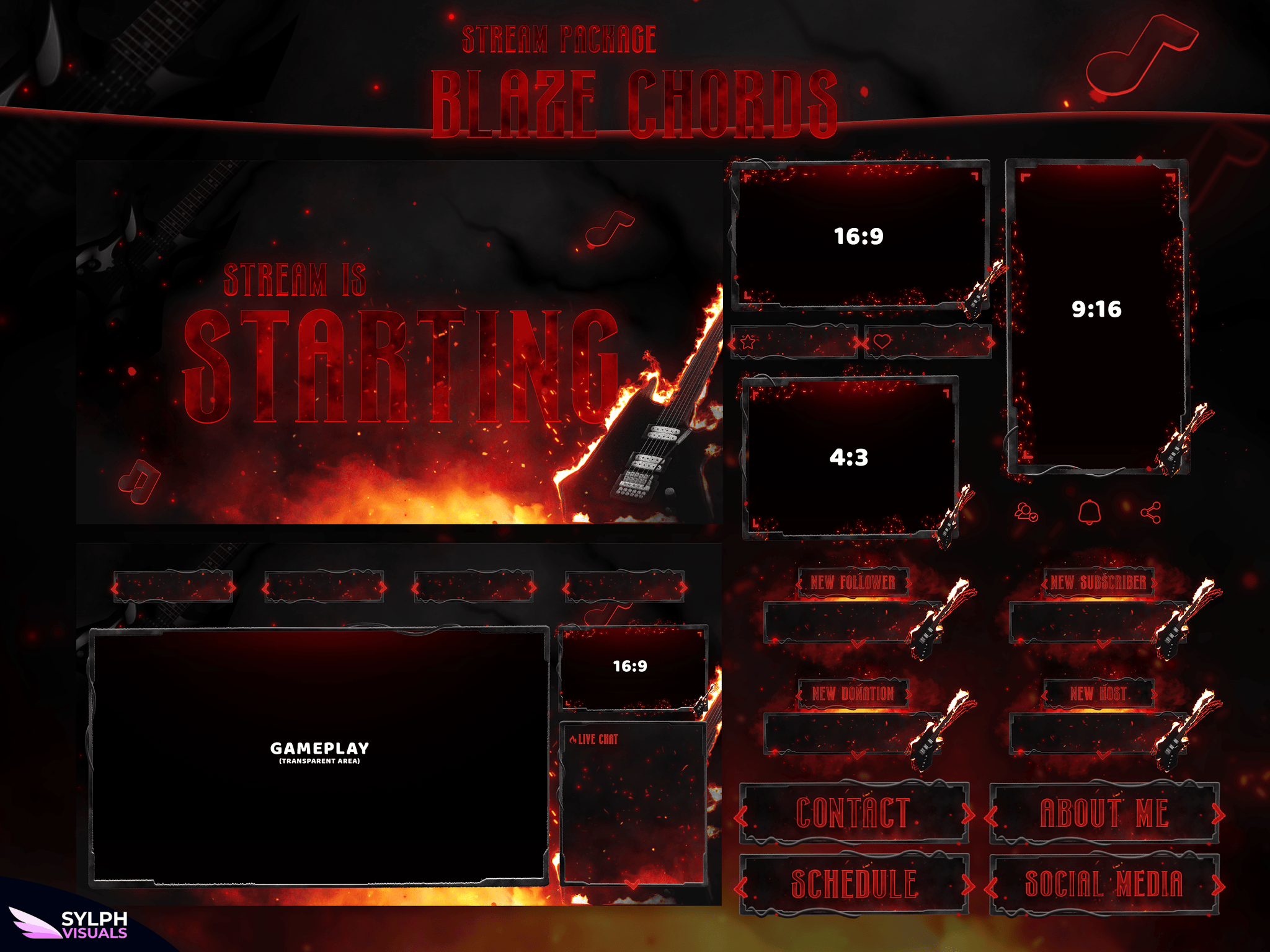 Blaze Chords Package Animated Overlays for OBS