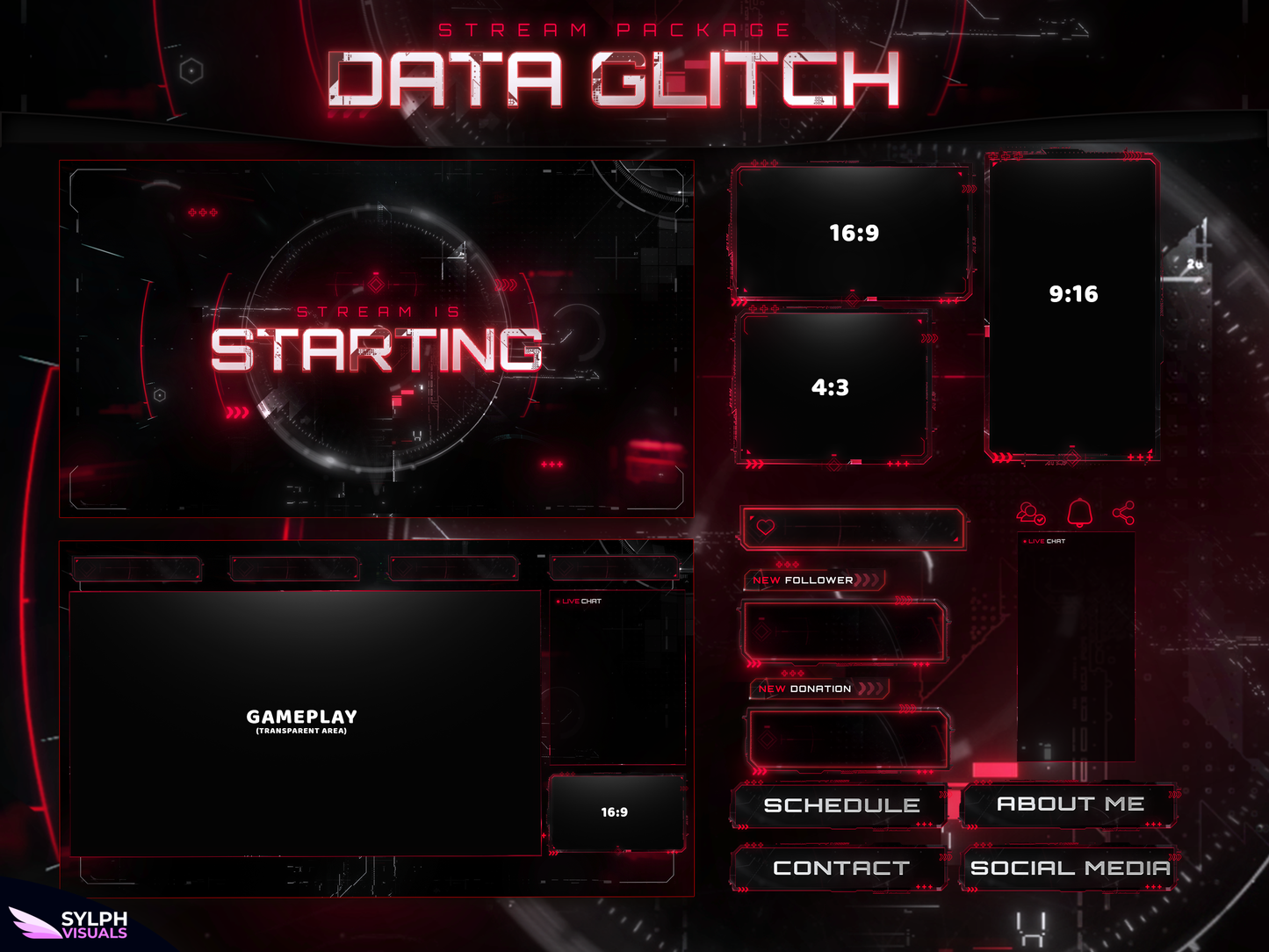 Data Glitch Stream Overlay Package