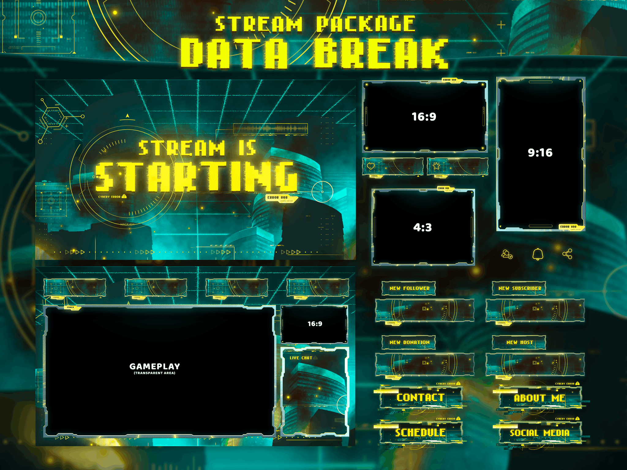 Data Break Package Animated Overlays for OBS