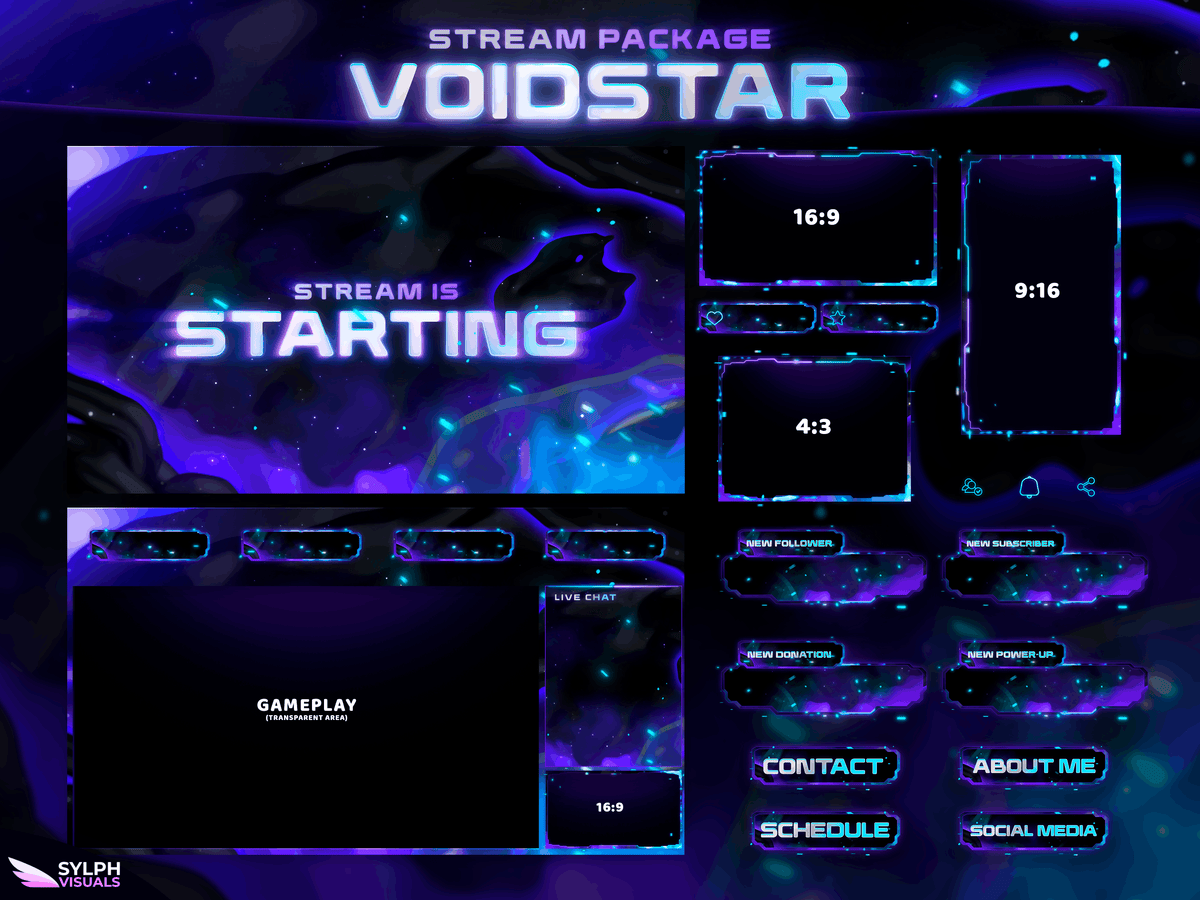 Voidstar Package Animated Overlays for OBS