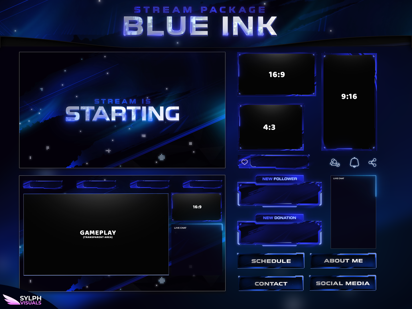 Blue Ink Stream Overlay Package