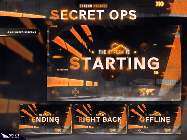 Secret Ops Animated Twitch Screens