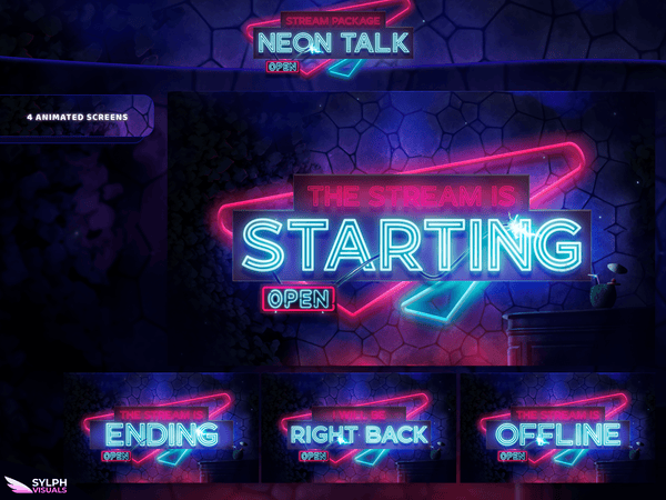 Neon Talk Stream Screens