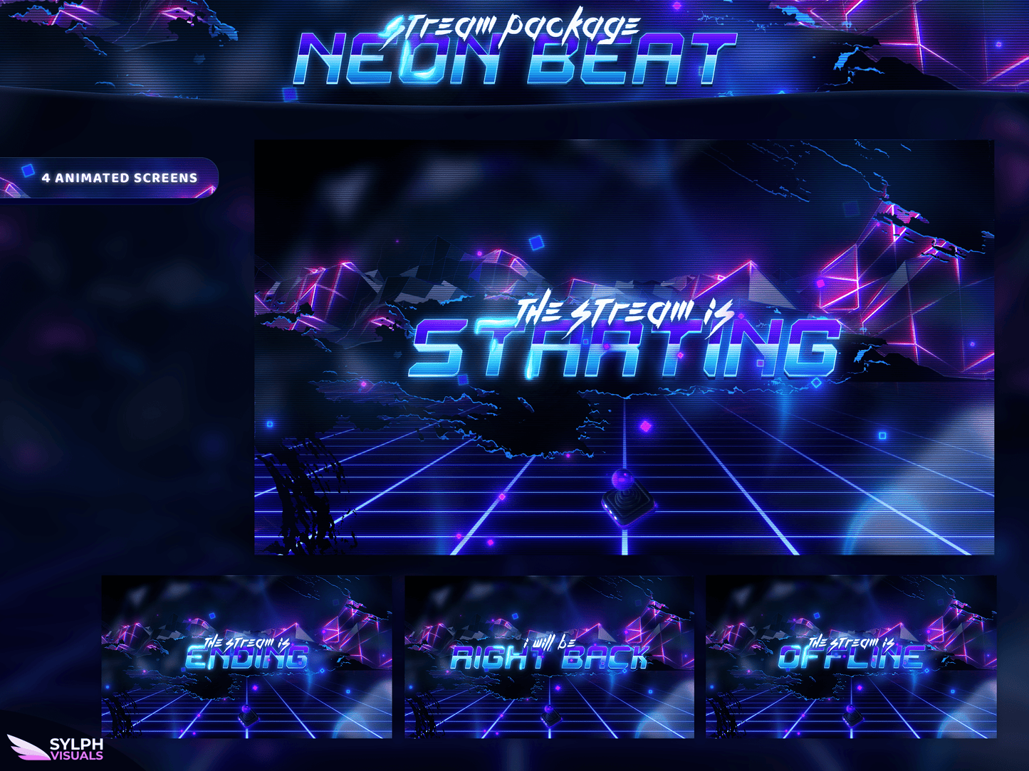 Neon Beat Stream Overlay Package