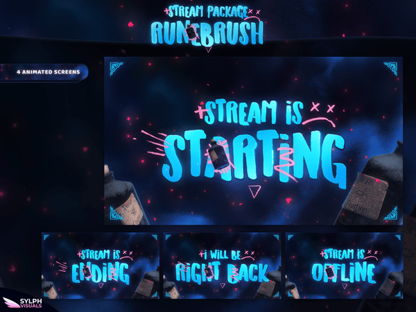 Runebrush Animated Twitch Screens