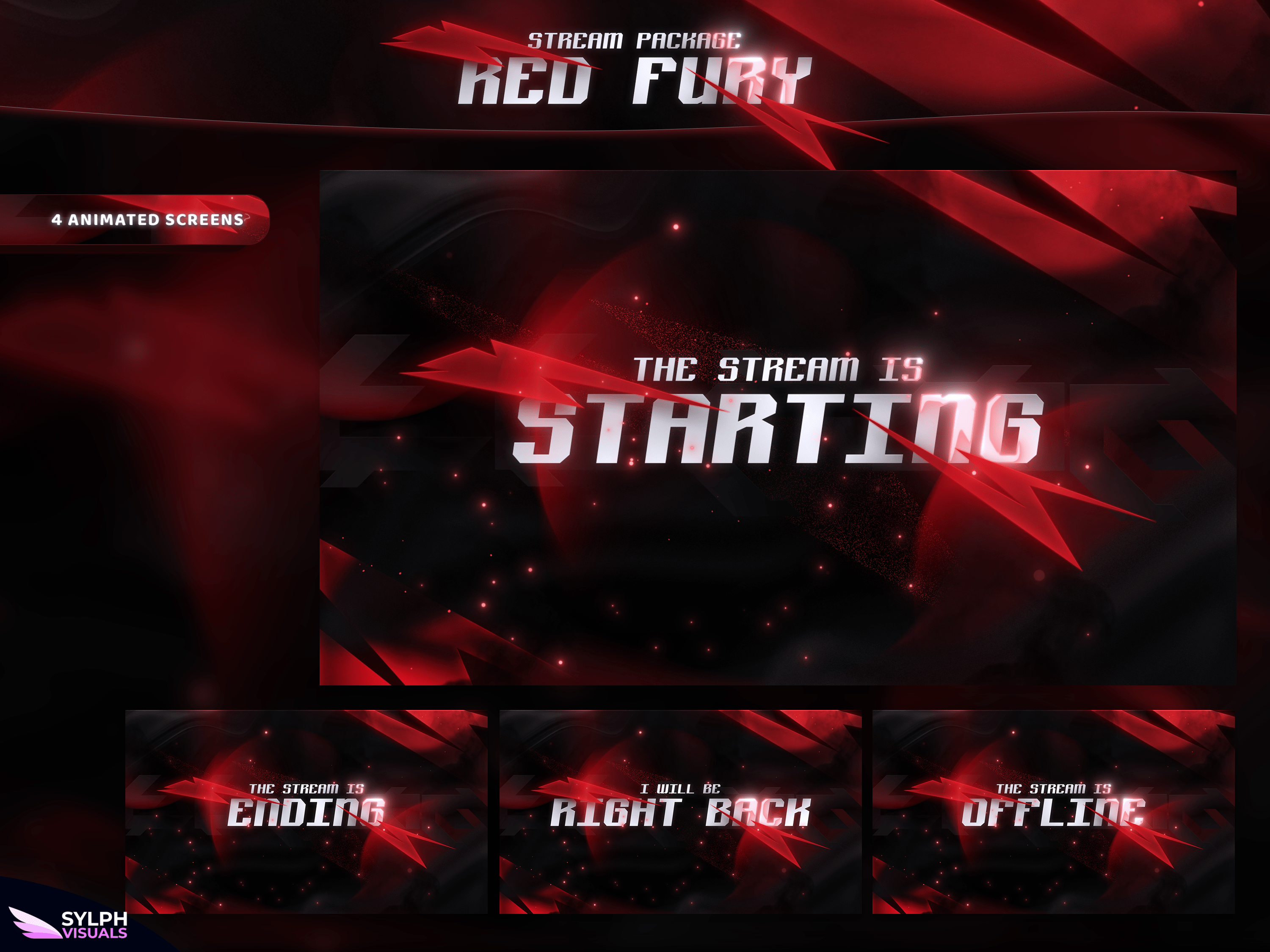 Red Fury Stream Overlay Package - SylphVisuals