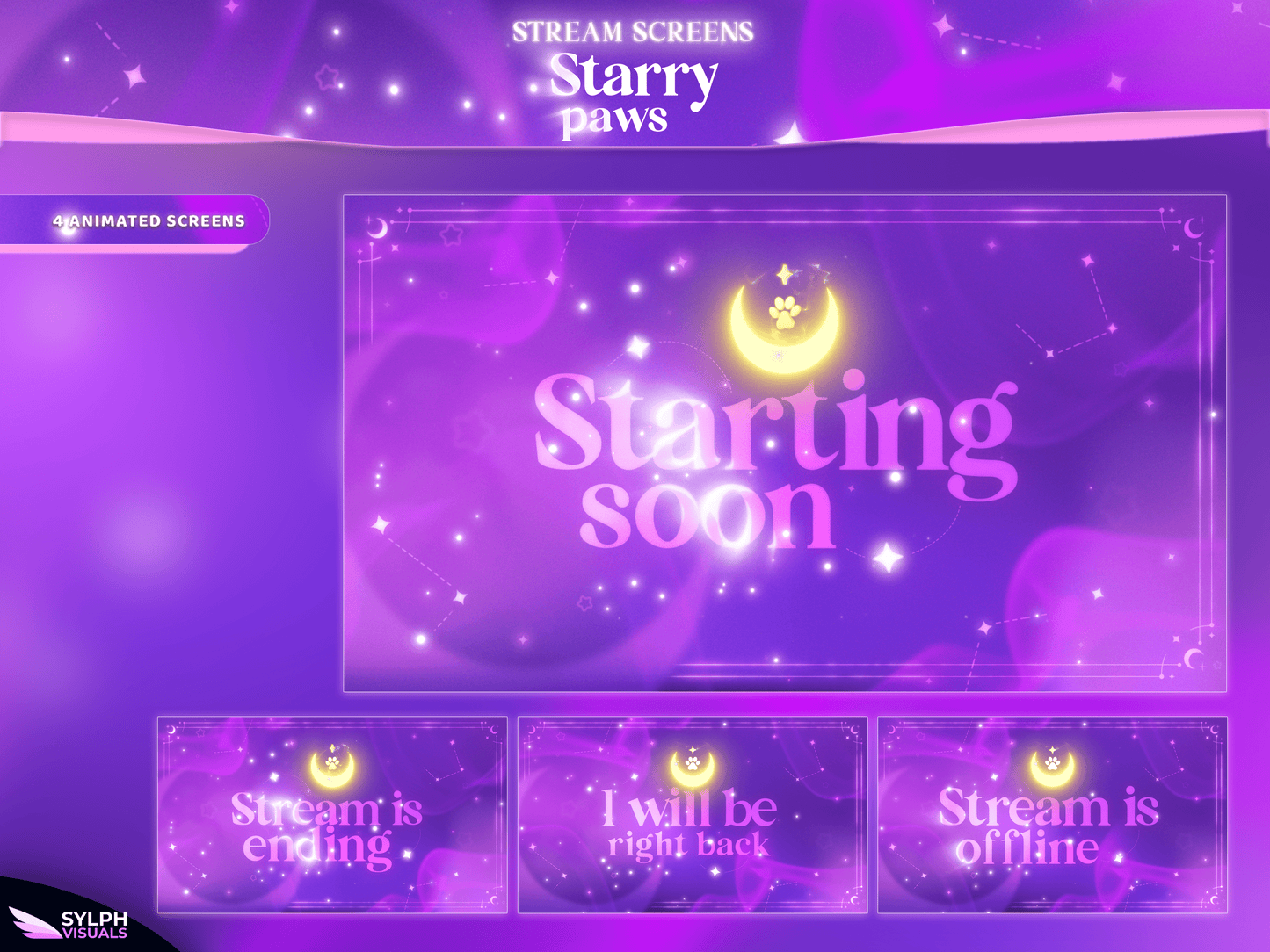 Starry Paws Stream Overlay Package