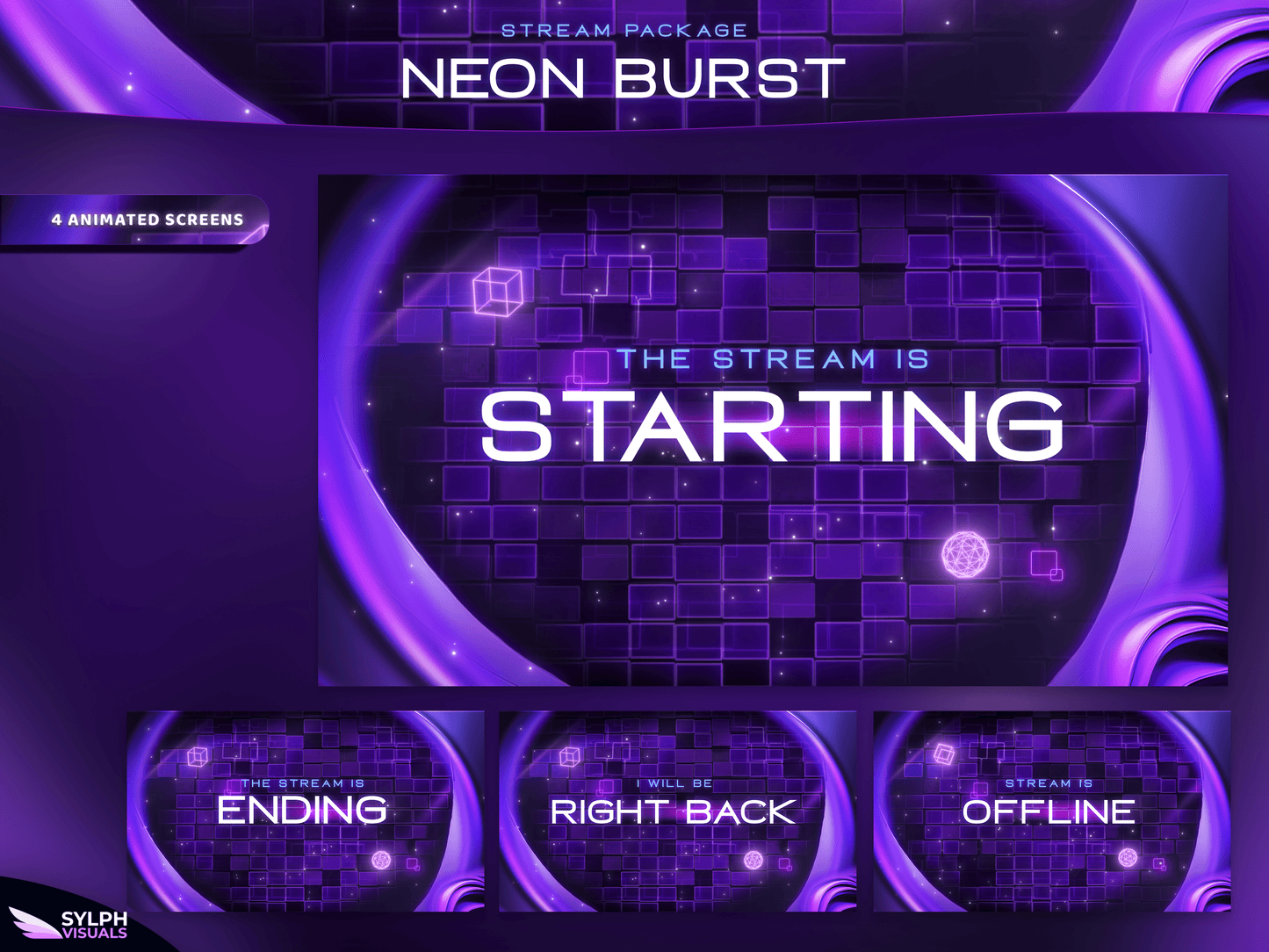 Neon Burst Stream Overlay Package