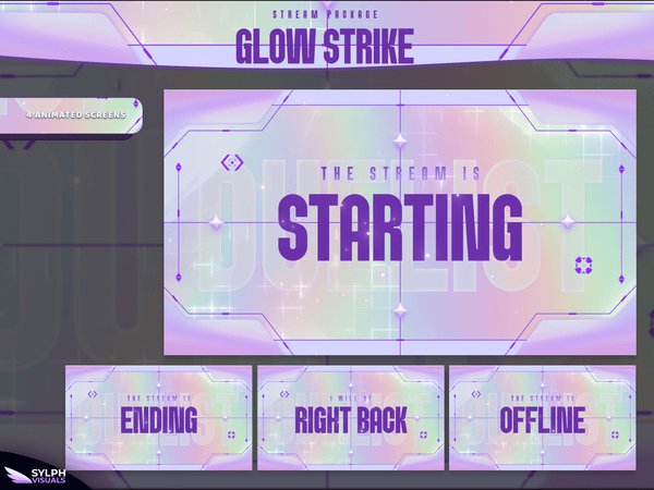 Glow Strike Animated Twitch Screens