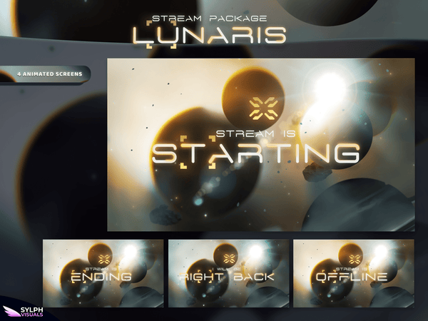 Lunaris Animated Twitch Screens