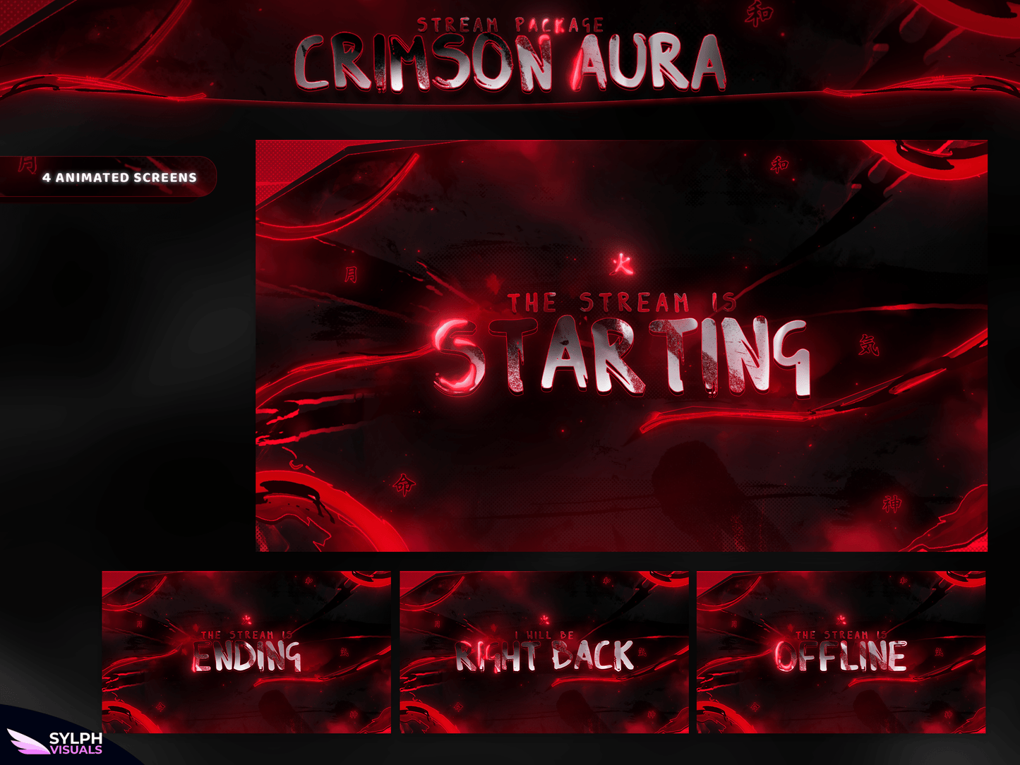 Crimson Aura Stream Overlay Package