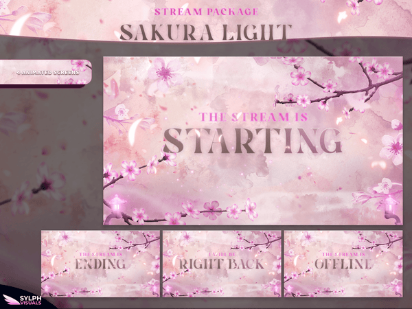 Sakura Light Animated Twitch Screens