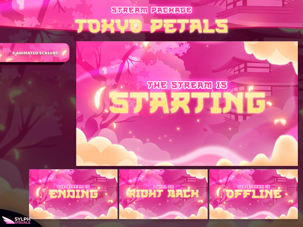 Tokyo Petals Stream Screens