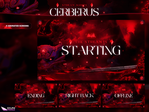 Cerberus Animated Twitch Screens