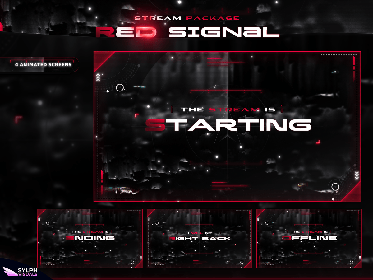 Stream Over Red Red Signal Stream Overlay Package - SylphVisuals