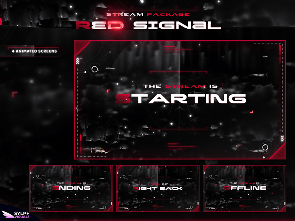  Red Signal Animated Twitch Screens