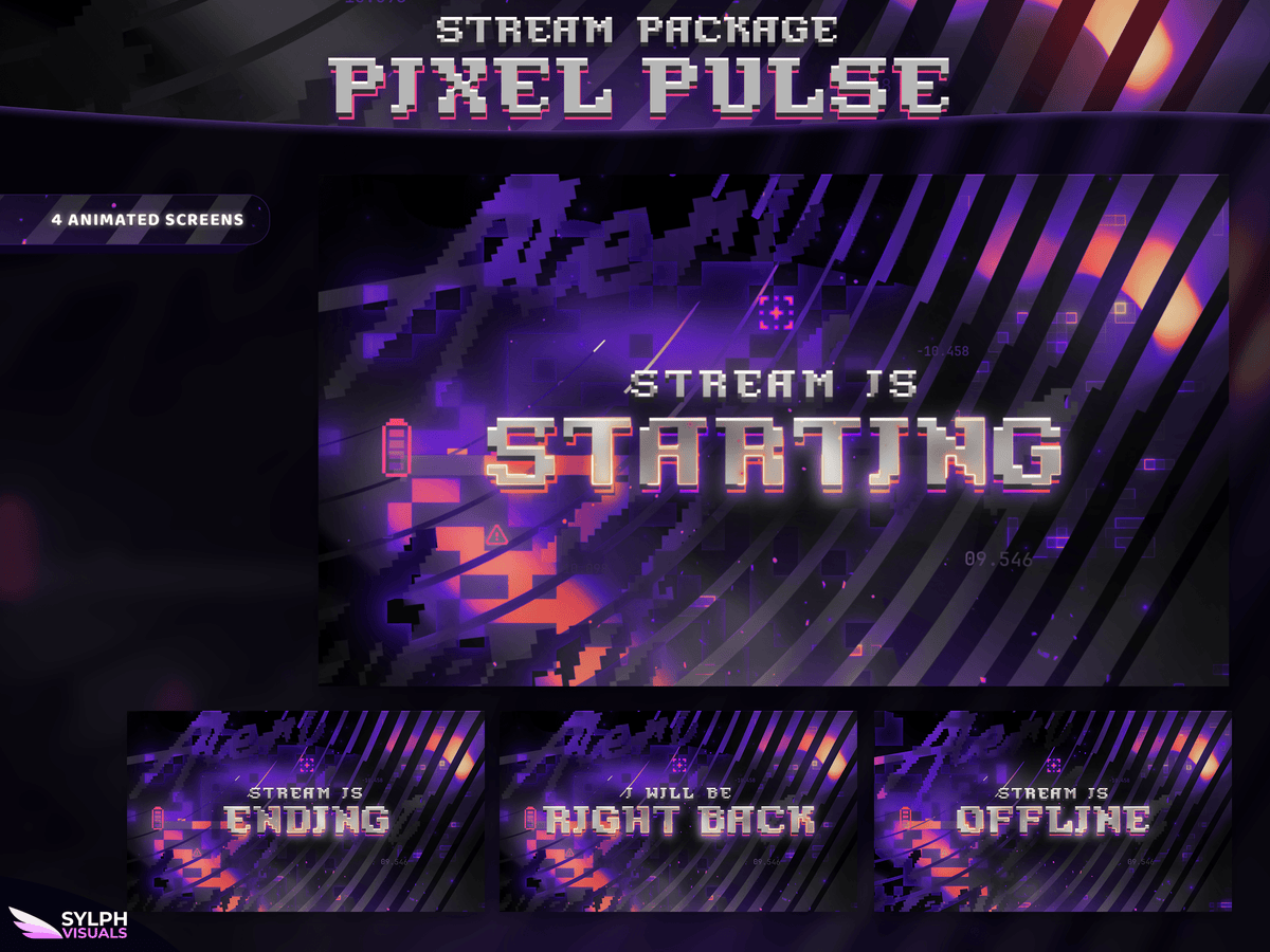 Pixel Stream Pixel Pulse Stream Overlay Package - SylphVisuals