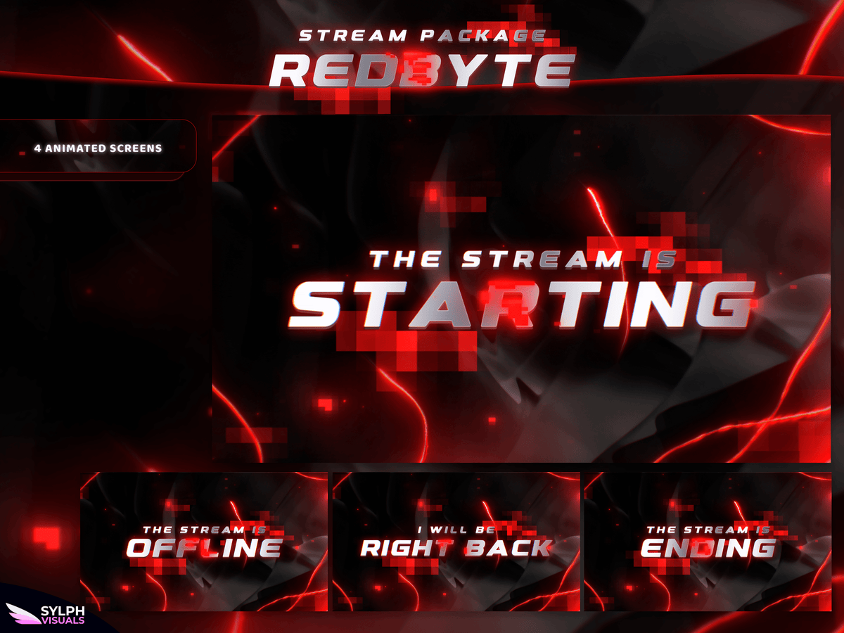 Redbyte Lettering Redbyte Stream Overlay Package - SylphVisuals