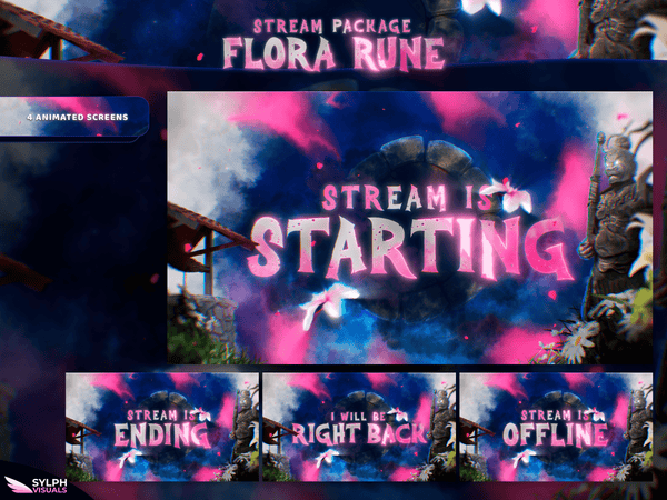 Flora Rune Animated Twitch Screens