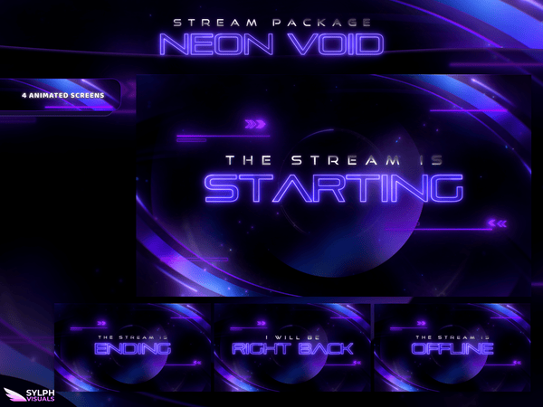 Neon Void Animated Twitch Screens