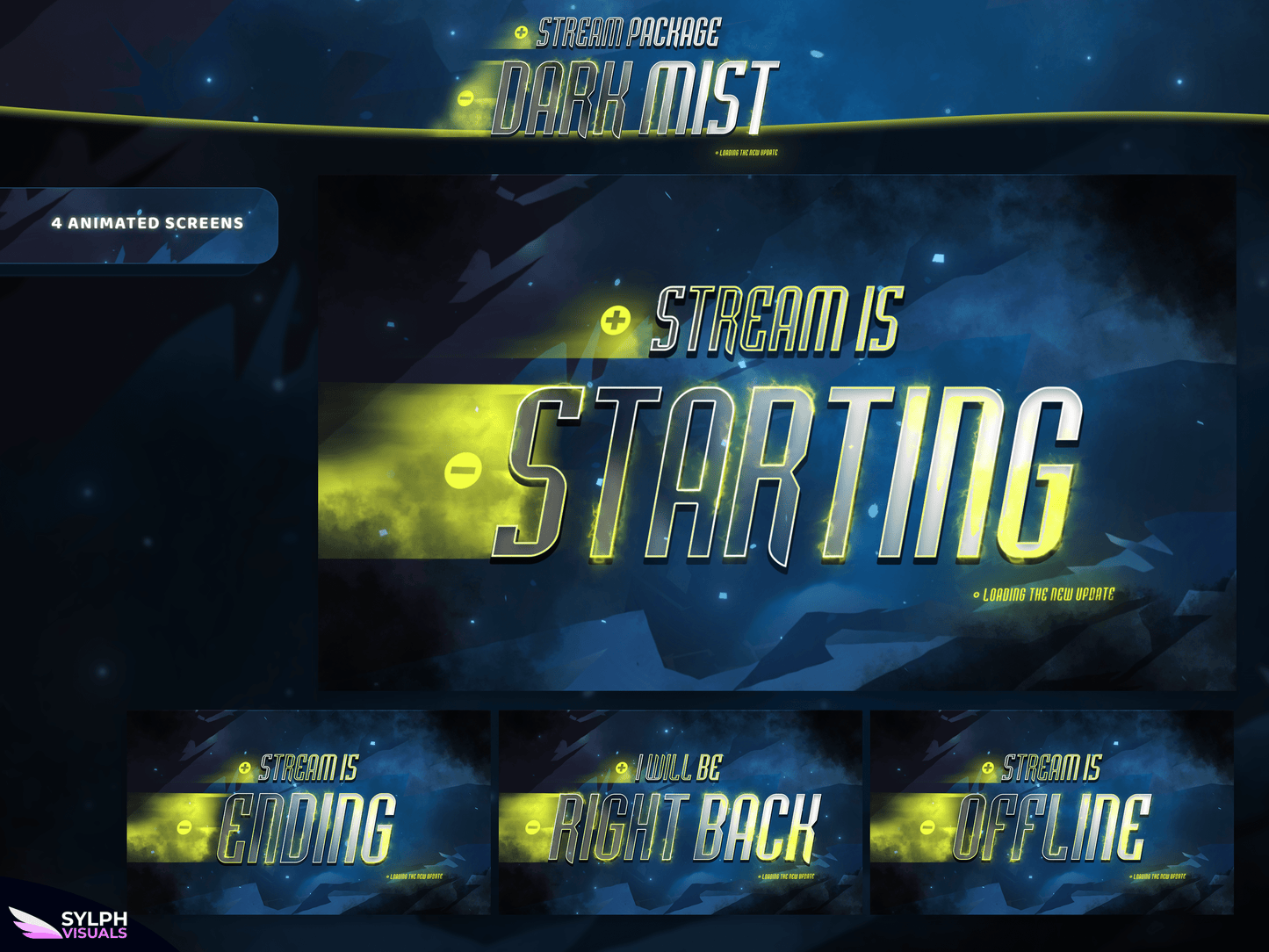 Dark Mist Animated Twitch Screens