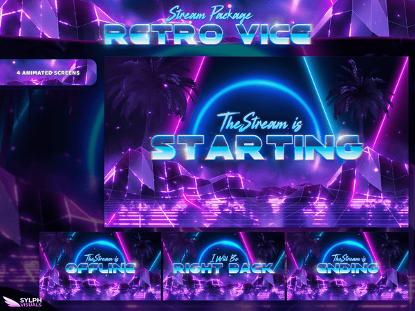 Retro Vice Stream Screens
