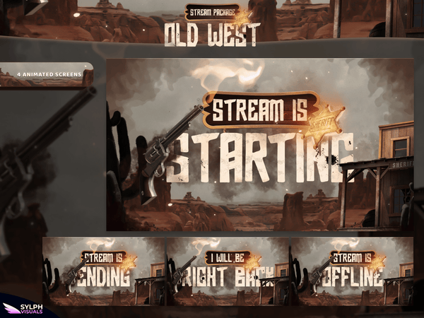 Old West Animated Twitch Screens