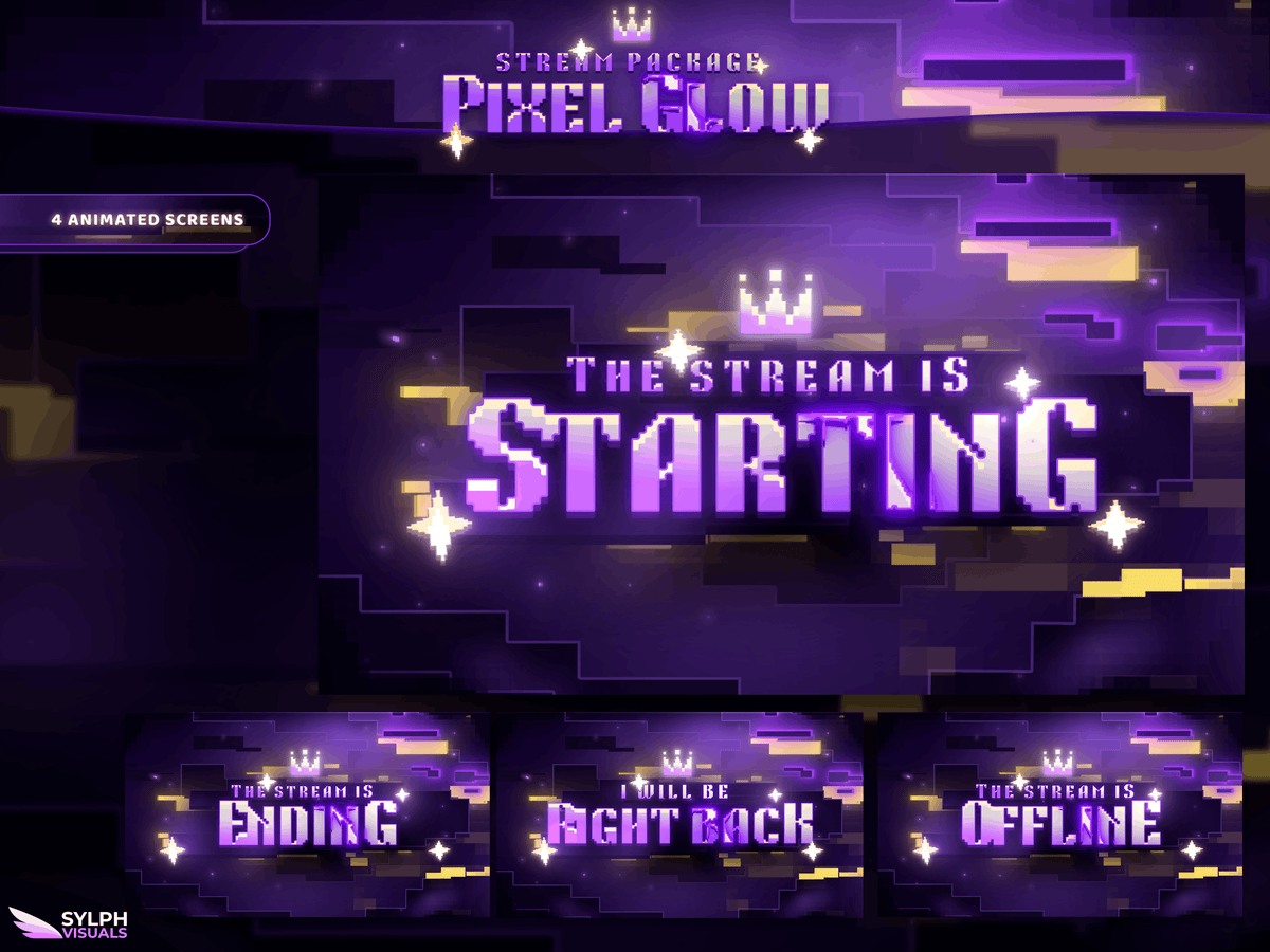 Pixel Glow Stream Screens