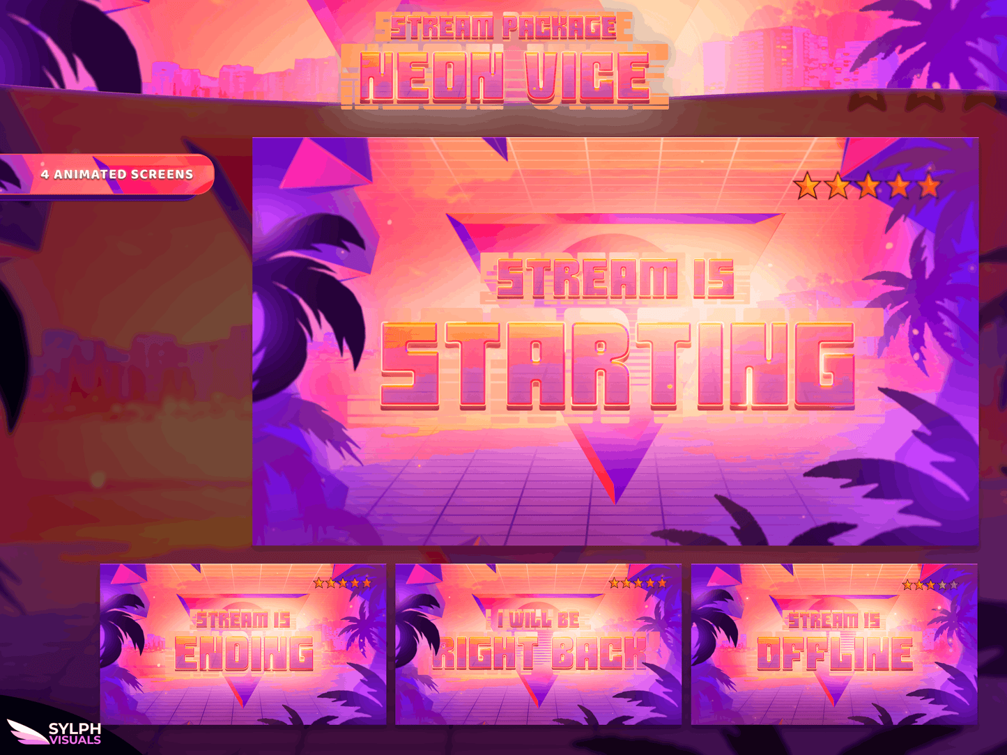Neon Vice Stream Screens