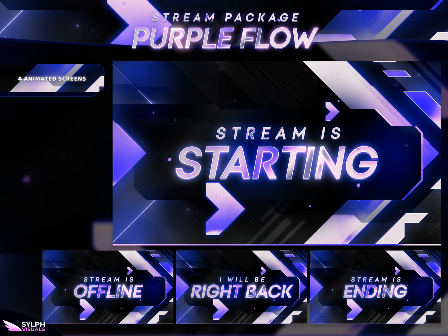 Side Stream Purple Color Purple Flow Stream Overlay Package - SylphVisuals