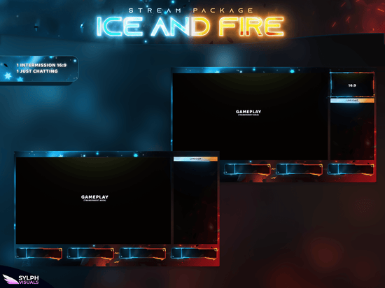Ice and Fire Stream Overlay Package - SylphVisuals