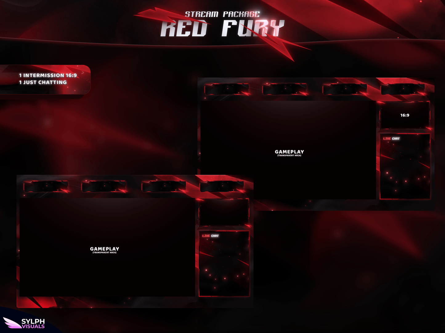 Red Fury Animated Intermission Screens for Twitch