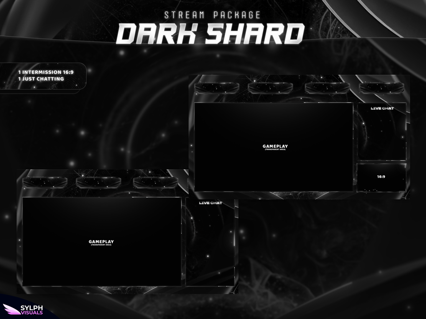 Dark Shard Animated Intermission Screens for Twitch